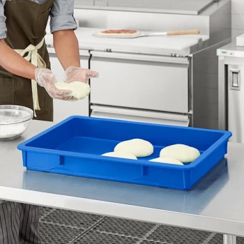 Baker's Lane 18" x 26" x 3" Blue Heavy-Duty Polypropylene Dough Proofing Box