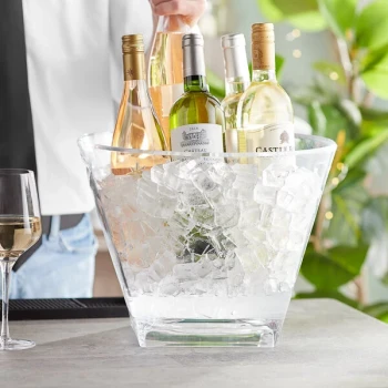 Choice 10 Qt. 5-Bottle Clear Plastic Wine Bucket