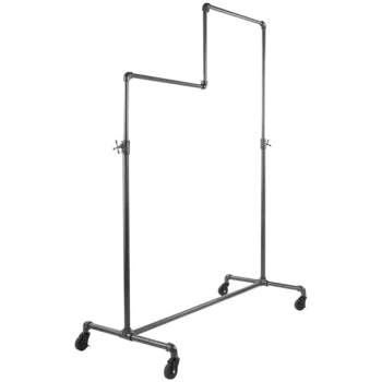 Econoco 49 5/8" x 23 1/4" x 78" Anthracite Gray Ballet Garment Rack with Adjustable Double Tier Hangrail
