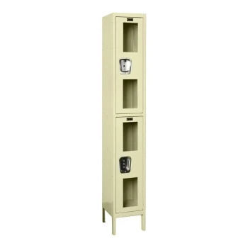 Hallowell Safety-View 12" x 15" x 78" Tan Single 2-Tier Wardrobe Locker - Assembled USV1258-2A-PT