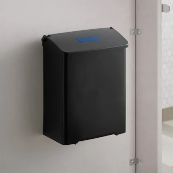Lavex Black Plastic Wall-Mount Sanitary Napkin Receptacle