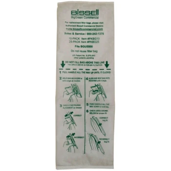 Bissell Commercial PKBG10 Vacuum Bags for BGU5500 Vacuum Cleaner - 10/Pack