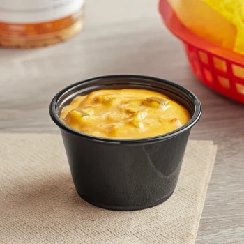 Choice 4 oz. Black Plastic Souffle Cup / Portion Cup - 2,500/Case