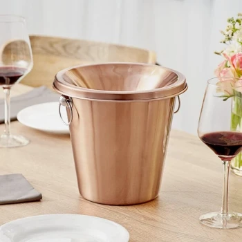Acopa 4 Qt. Copper Smooth Stainless Steel Wine Tasting Spittoon