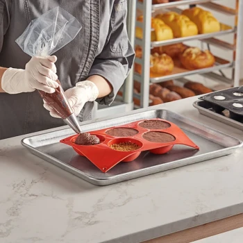 Pavoni Formaflex 5 Compartment Round Silicone Baking Mold FR018 - 3 1/8 inch x 1 1/2 inch Cavities