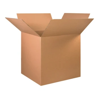 Lavex 32" x 32" x 32" Kraft Heavy-Duty 48 ECT Corrugated Double-Walled RSC Shipping Box - 5/Case