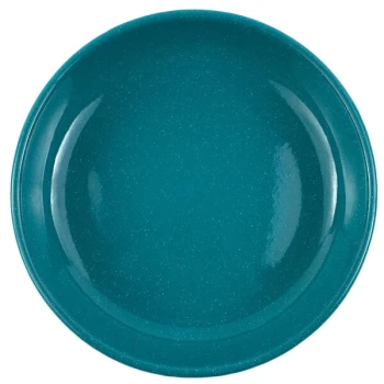 Crow Canyon Home K114TUR Stinson 10 1/2" Turquoise Speckle Enamelware Pasta Plate