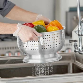 Choice 8 Qt. Aluminum Colander with Base and Handles