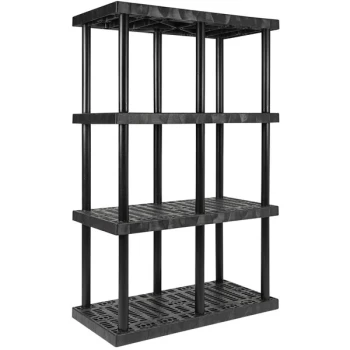 SPC Industrial DuraShelf 48" x 24" x 75" Plastic Grid Top 4-Shelf System S4824x4