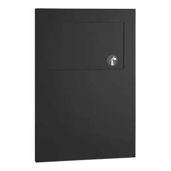 Bobrick B-35303.MBLK TrimLineSeries 1.2 Gallon Recessed Sanitary Napkin Disposal Receptacle with Matte Black Finish