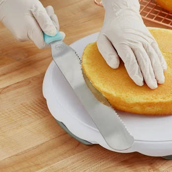 Wilton 10" Blade Straight Serrated Baking / Icing Spatula with Plastic Handle 191005890