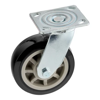 Lavex 6 inch x 2 inch Rigid Plate Caster for Cube Trucks