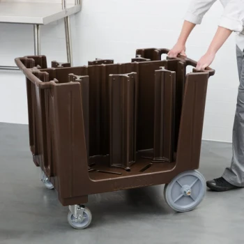 Cambro ADCS131 S Series Adjustable Dark Brown Dish Caddy with Vinyl Cover - 6 Column