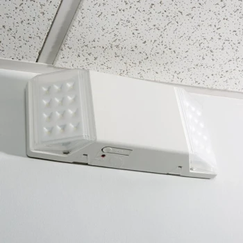 Lavex 2-Head Fixed Optics LED Emergency Light with Ni-Cad Battery Backup - 2 Watt Unit