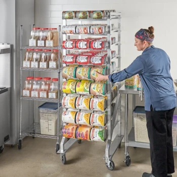 Steelton Full Size Mobile Aluminum Can Rack for #10 and #5 Cans - Knocked Down