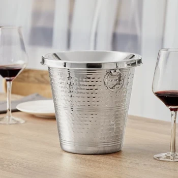 Acopa 4 Qt. Hammered Stainless Steel Wine Tasting Spittoon
