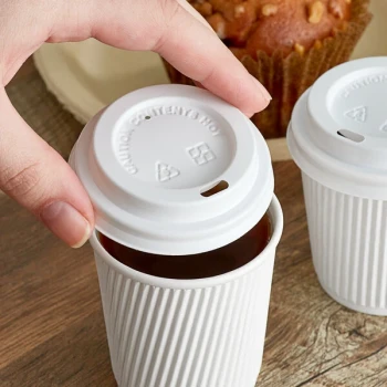 Choice 4 oz. White Hot Paper Cup Travel Lid - 1,000/Case