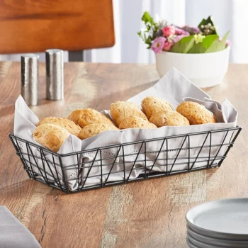 American Metalcraft ROB2613 Black Zorro Rectangular Basket - 13" x 6" x 2 1/2"