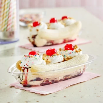 Carnival King 12 oz. Clear Plastic Banana Split Boat - 500/Case