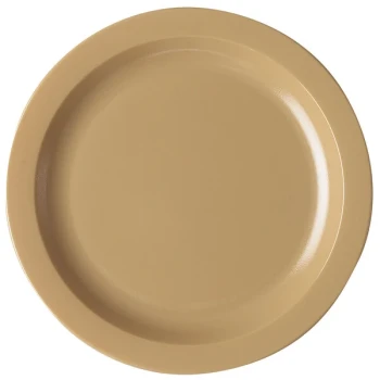 Cambro 10CWNR133 Camwear® 10" Beige Narrow Rim Polycarbonate Plate - 48/Case