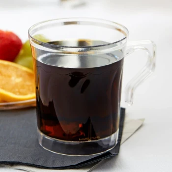 Fineline Flairware 208-CL Clear 8 oz. Plastic Coffee Mug   - 288/Case