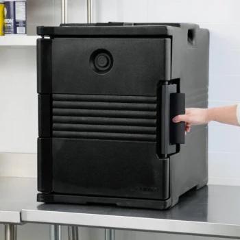 Cambro Ultra Pan Carrier® Black Front Loading Insulated Food Pan Carrier - 6 Full-Size Pan Max Capacity