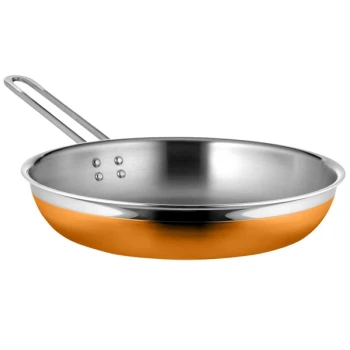 Bon Chef Country French X 1.63 Qt. Orange Stainless Steel Long Handle Saute Pan / Skillet - 71307-CF2-O