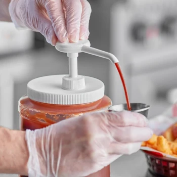 Choice Condiment Pump Kit with 0.5 oz. Pump and 110 mm Threaded Adapter Lid