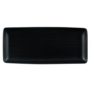 Dudson EJ356 Evo 14" x 6 1/2" Matte Jet Rectangular Stoneware Platter by Arc Cardinal - 8/Case