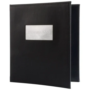 Menu Solutions MWR020 Black Faux Leather Reservation Binder