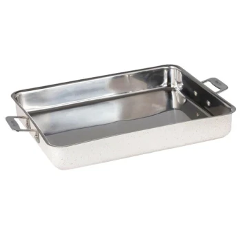 Bon Chef 60012CLDDESERT Cucina 5 Qt. Desert Stainless Steel Roasting Pan - 14 5/8" x 12" x 2 1/4"