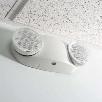 Lavex Round 2-Head Emergency Light with Ni-Cad Battery Backup - 2 Watt Unit