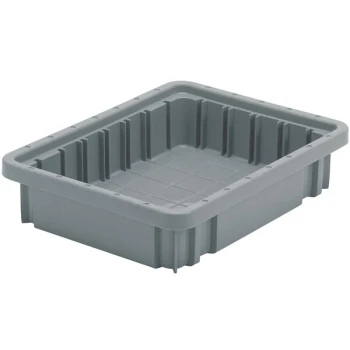 Quantum 10 7/8" x 8 1/4" x 2 1/2" Heavy-Duty Gray Dividable Container DG91025GY