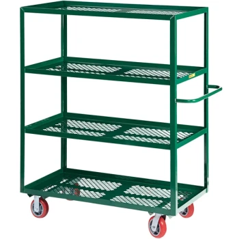 Little Giant 24" x 48" Green Perforated 4-Shelf Garden Truck 4MLP-2448-6PY-G - 1600 lb. Capacity