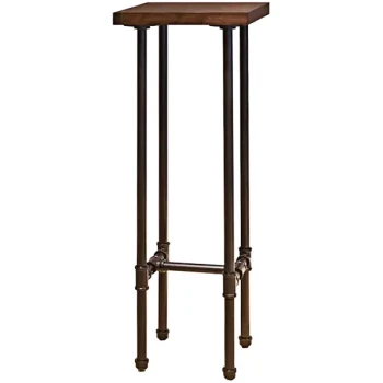 Econoco 14" x 14" x 40" Industrial-Style Display Table with Dark Brown Top