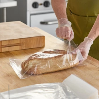 Choice 9" x 2 1/2" x 15" 1 Mil Clear Gusseted LDPE Bread Bag on Wicket Dispenser - 1,000/Case