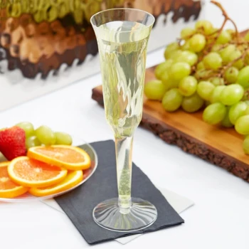 Fineline Flairware 2105 5 oz. Clear Plastic 2 Piece Champagne Flute   - 120/Case