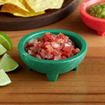 Choice Thermal Plastic 4 oz. Green Molcajete Bowl - 24/Case
