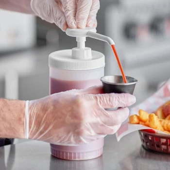 Choice Condiment Pump Kit with 0.5 oz. Plastic Pump and 1 Quart Jug