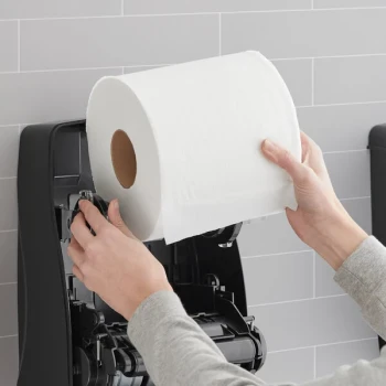 Lavex Select 1-Ply White (TAD) Paper Towel Roll, 665 Feet / Roll - 6/Case