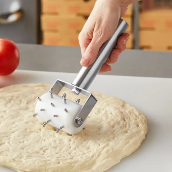 Choice 3" Wide Dough Docker with Stainless Steel Handle - 1/3" Stainless Steel Pins
