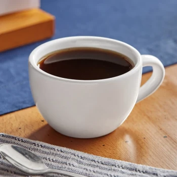 Acopa 7 oz. Bright White Rolled Edge Stoneware Round Cup - 36/Case