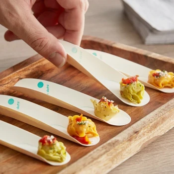 EcoTensil®-5 AquaDot™ 5" Compostable Paperboard Spoon - 2,500/Case