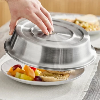 American Metalcraft PC1112S 11"-11 1/8" Stainless Steel Satin Finish Plate Cover for Standard Foot Plates