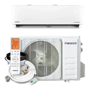 Pioneer Quantum Hyperformance WYT-25 WYT018GLSI25RH High Wall-Mounted Ductless Mini Split AC / Heat Pump System - 23.5 SEER2, 18,000 BTU, 208-230V