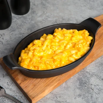 Elite Global Solutions MFP85OV Illogical 8 1/2" x 5 3/4" Black Faux Cast Iron Oval Skillet with Handles