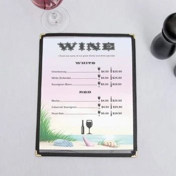 Choice 8 1/2" x 11" Menu Paper - Seafood Themed Coral Design Left Insert - 100/Pack