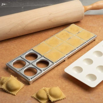 Fox Run Ravioli Maker with Dough Press - 12 Count