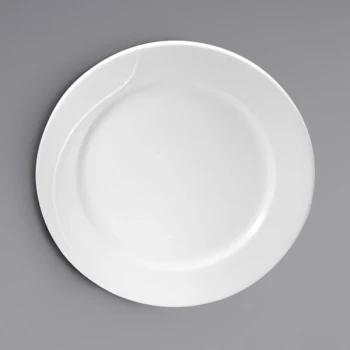 Oneida Eclipse by 1880 Hospitality F1100000117 6 1/4" Embossed Bone China Mid Rim Plate - 36/Case