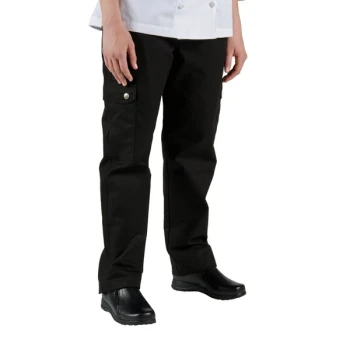 Chef Revival Women's Black Cargo Chef Pants - 2XL